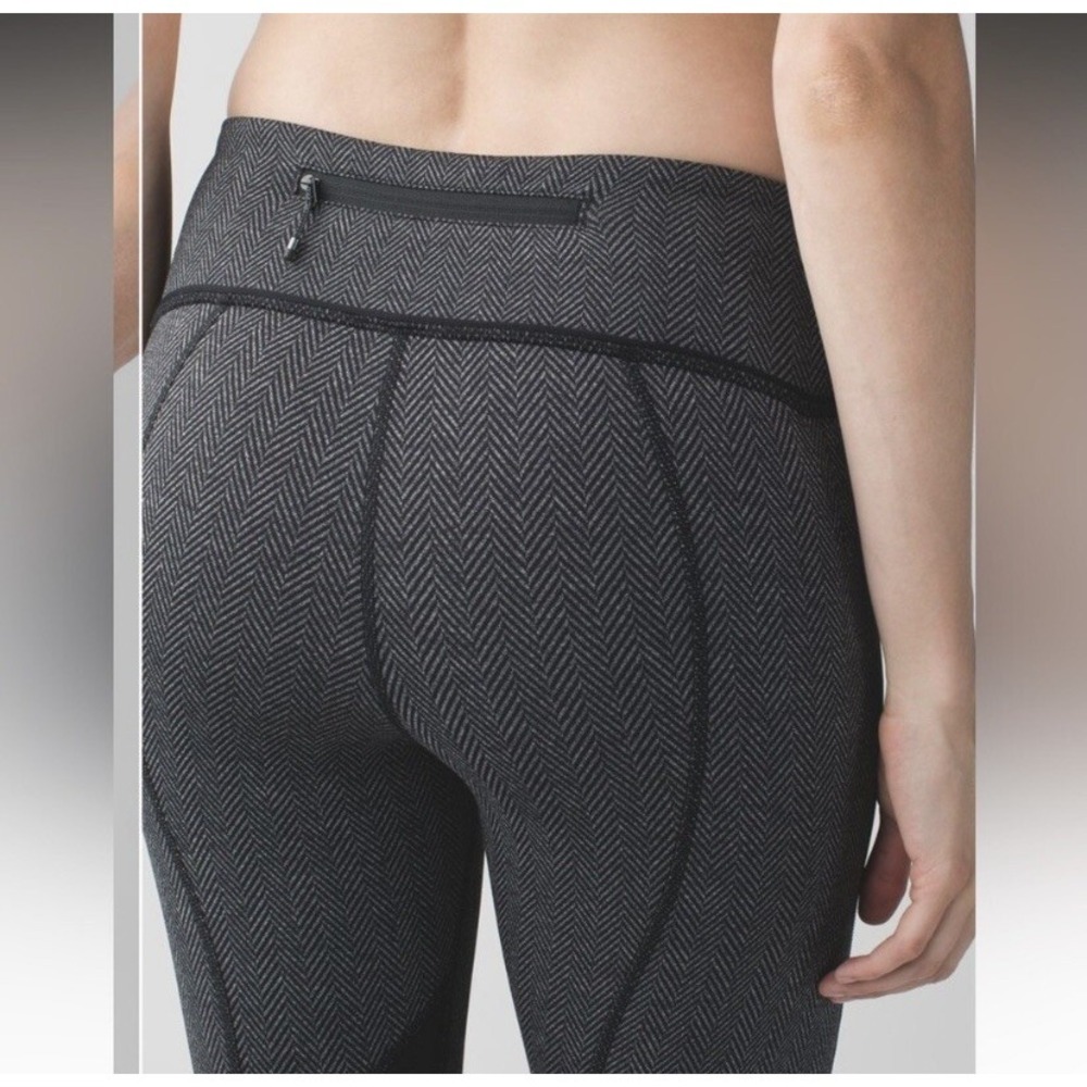 LULULEMON ALIGN Leggings Heathered Herringbone Black Gray High Rise Sz‎ 6 22"